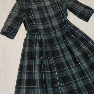 영국그린체크 아사면 원피스 55 이미지