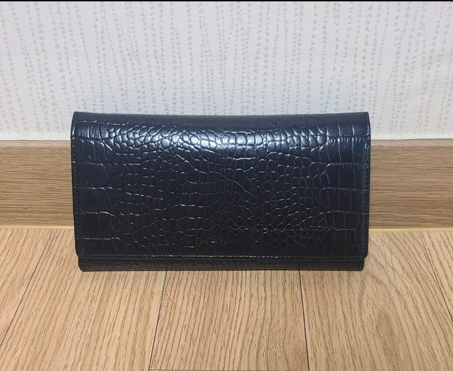 NANINI 블랙 악어 패턴 여성 장지갑 이미지
