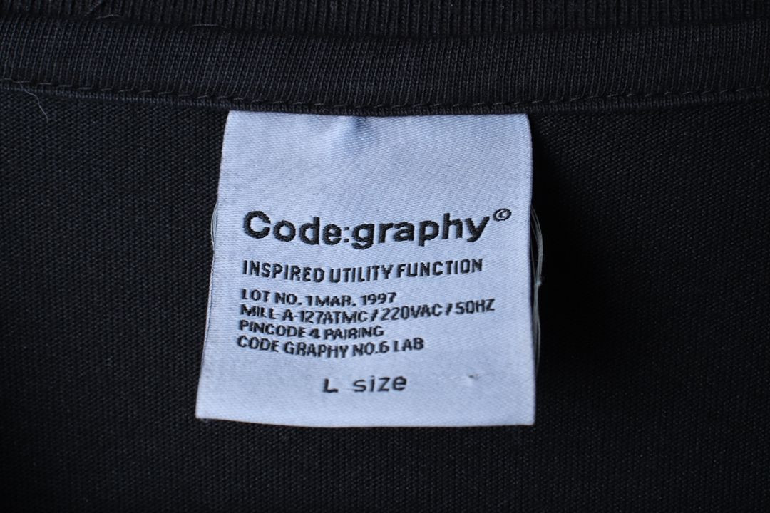 (L-XL) 코드그라피 긴팔티셔츠 스몰로고 블랙 이미지