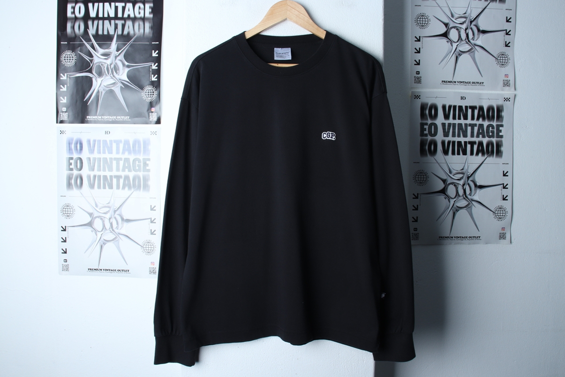 (L-XL) 코드그라피 긴팔티셔츠 스몰로고 블랙 이미지