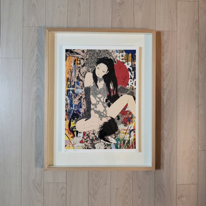 DEATH NYC 그래피티 팝 아트 판화. 고급 원목 유리액자액자 이미지