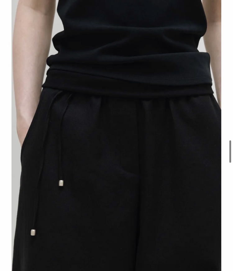 [가격인하]모이아 Moia folded banding pants (black,S) 이미지
