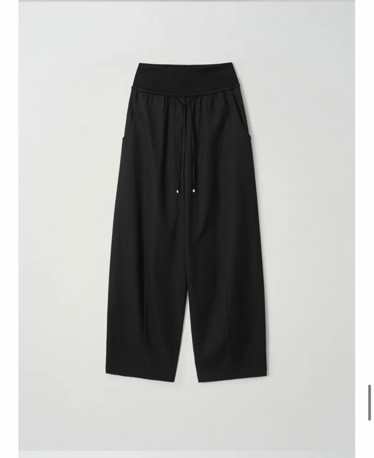 [가격인하]모이아 Moia folded banding pants (black,S) 이미지
