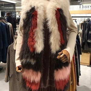 새상품 S 리얼 천연 폭스퍼 베스트 조끼 써스데이아일랜드 이미지