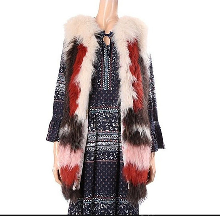 새상품 S 리얼 천연 폭스퍼 베스트 조끼 써스데이아일랜드 이미지