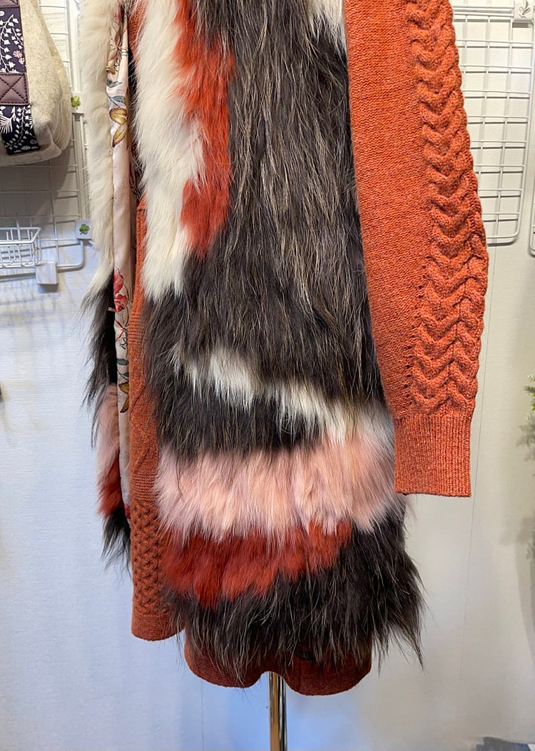 새상품 S 리얼 천연 폭스퍼 베스트 조끼 써스데이아일랜드 이미지