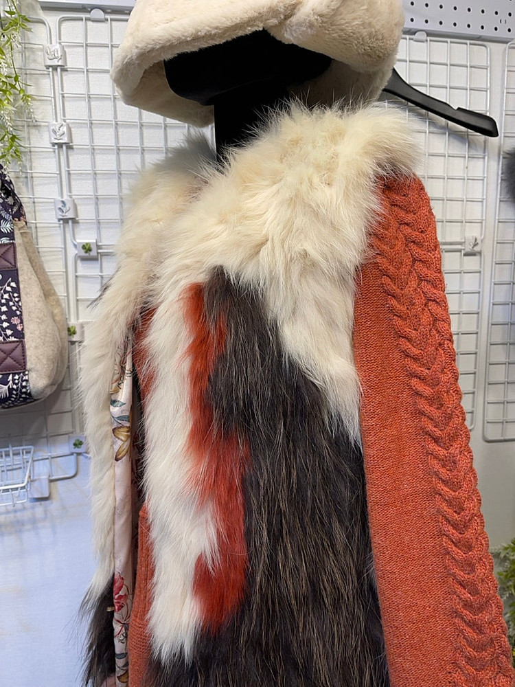 새상품 S 리얼 천연 폭스퍼 베스트 조끼 써스데이아일랜드 이미지