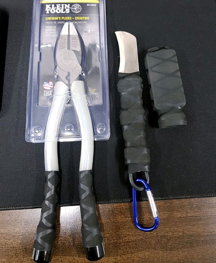 전공펜치 전공칼 세트 뺀찌깡 크레인펜치 펜치깡 하이스강칼 전선피복 제거까대기칼 이미지