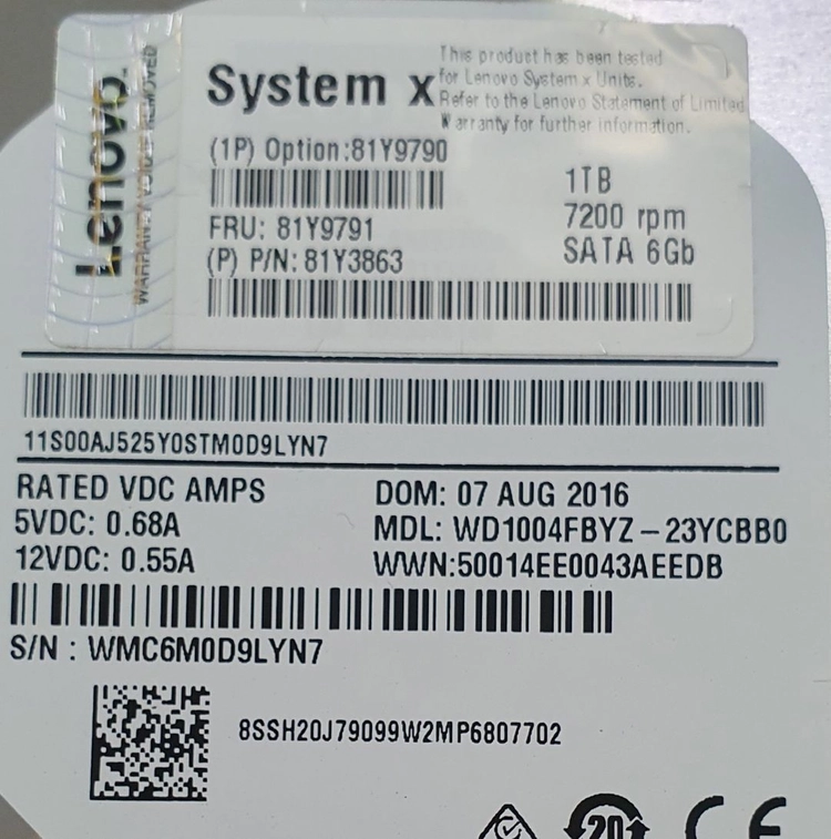 IBM 1TB 7.2K 6Gbps NL SATA 3.5" G2HS HDD - 안심되는 중고거래