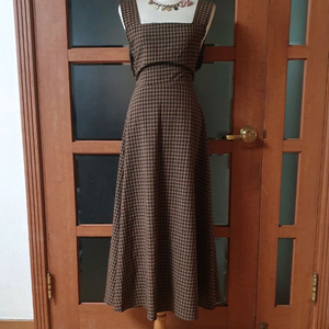 (새제품)베니토 체크 뷔스티에 롱원피스 이미지