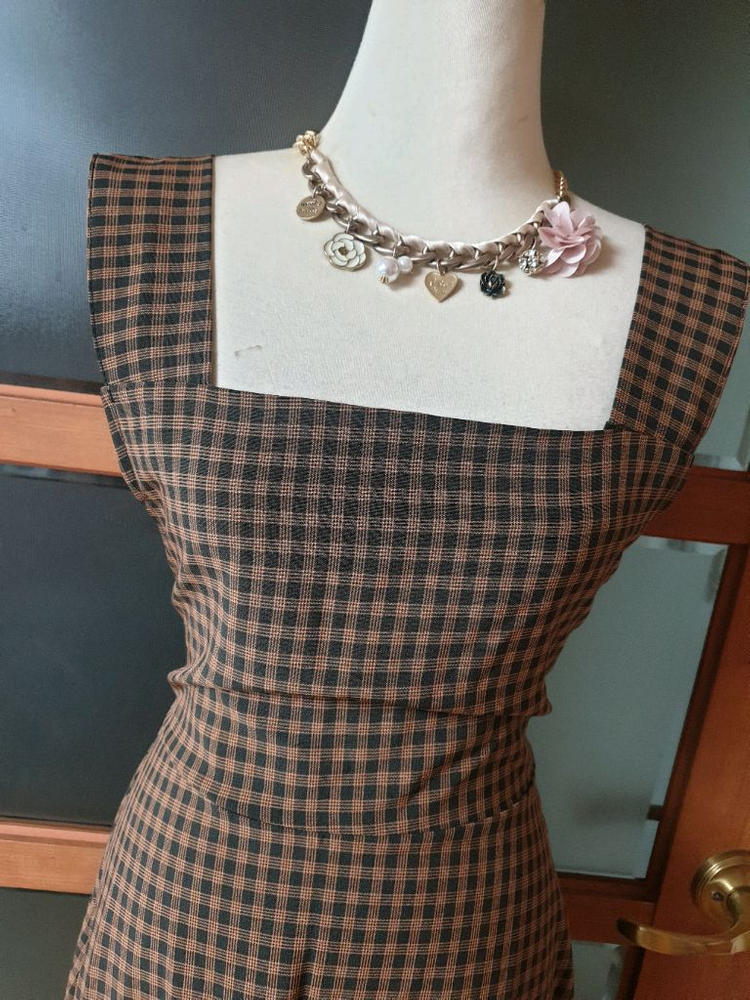 (새제품)베니토 체크 뷔스티에 롱원피스 이미지