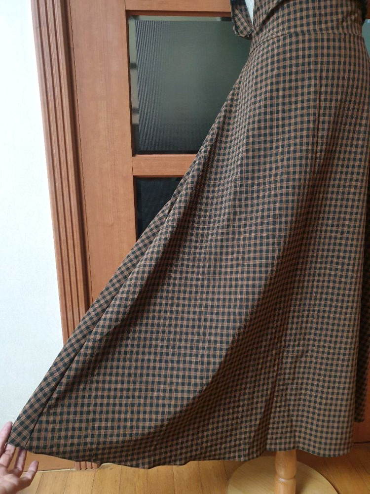 (새제품)베니토 체크 뷔스티에 롱원피스 이미지