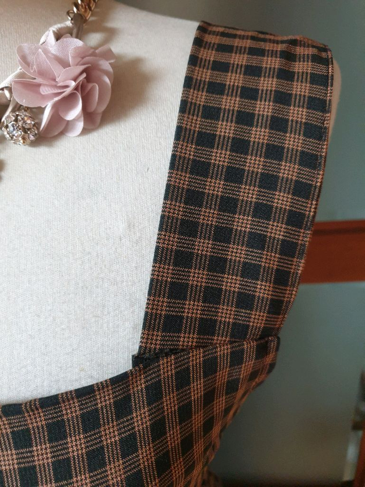 (새제품)베니토 체크 뷔스티에 롱원피스 이미지