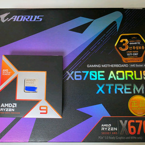 미개봉 AMD 라이젠 9950x3d, 기가바이트 x670e aorus xtreme 이미지