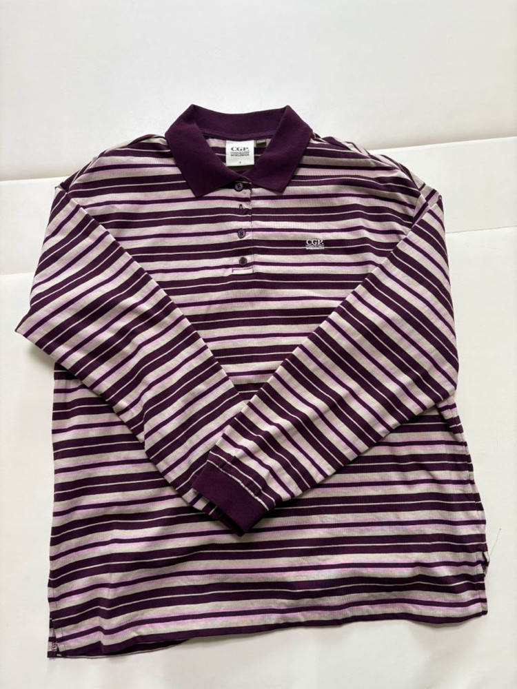 코드그라피 스트라이프 카라 티셔츠 버건디 s사이즈 이미지