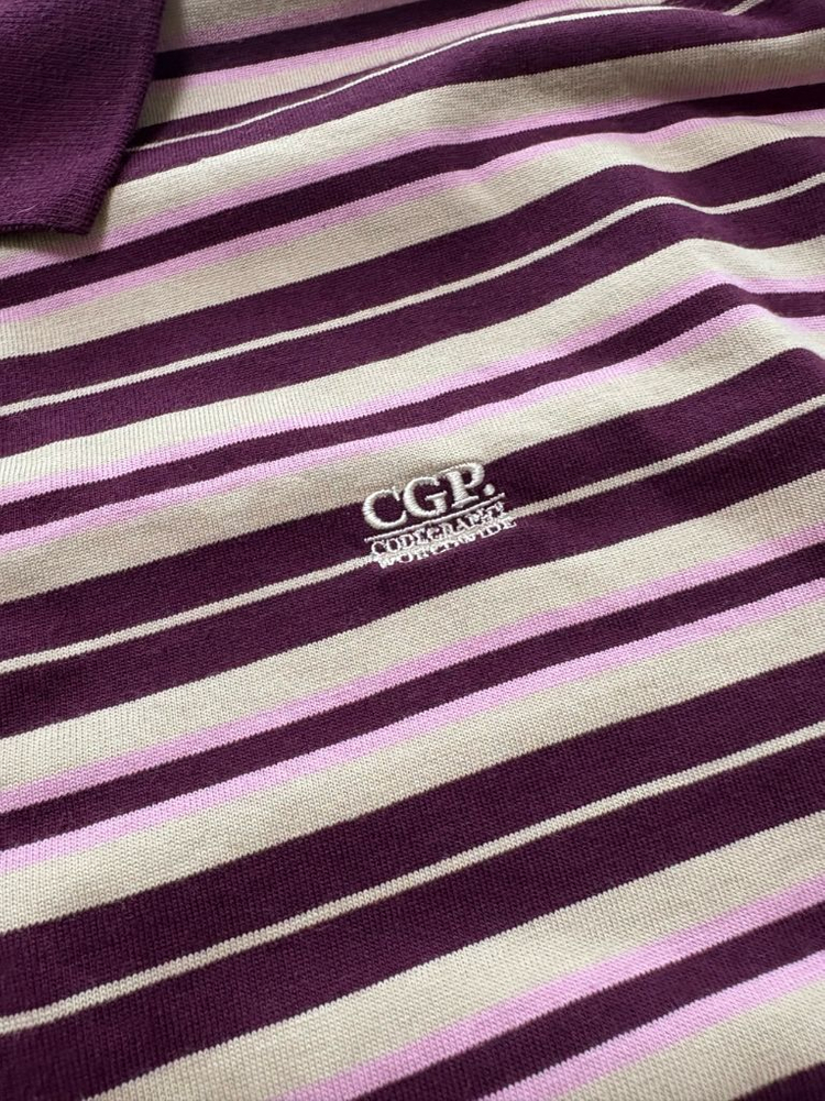 코드그라피 스트라이프 카라 티셔츠 버건디 s사이즈 이미지