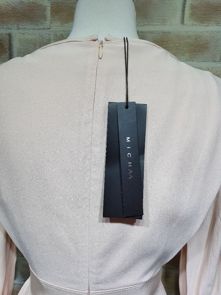 택부착 미샤 정품 실크배색 핀턱 플리츠 정장 원피스55 이미지