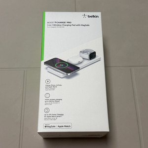 [새제품] 벨킨 맥세이프 3in1 15W 고속 무선 충전 패드 WIZ016kr 화이트 이미지