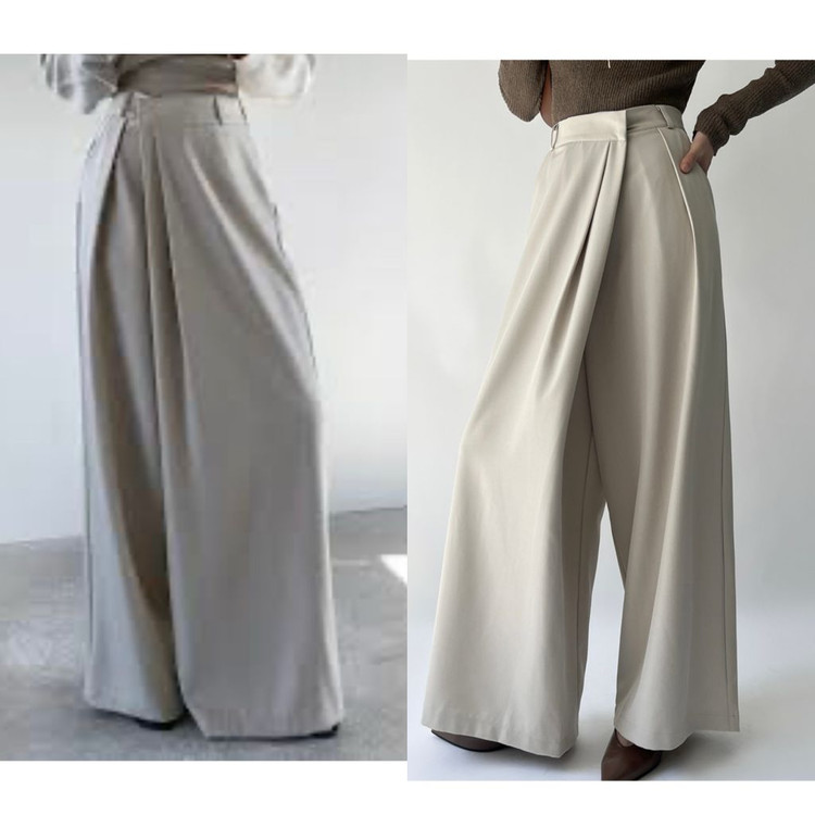 하이웨이스트 와이드 랩 슬랙스(s) 이미지