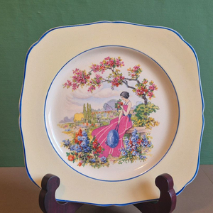 영국 엔틱 부스 앤 컥험 사각 접시 이미지