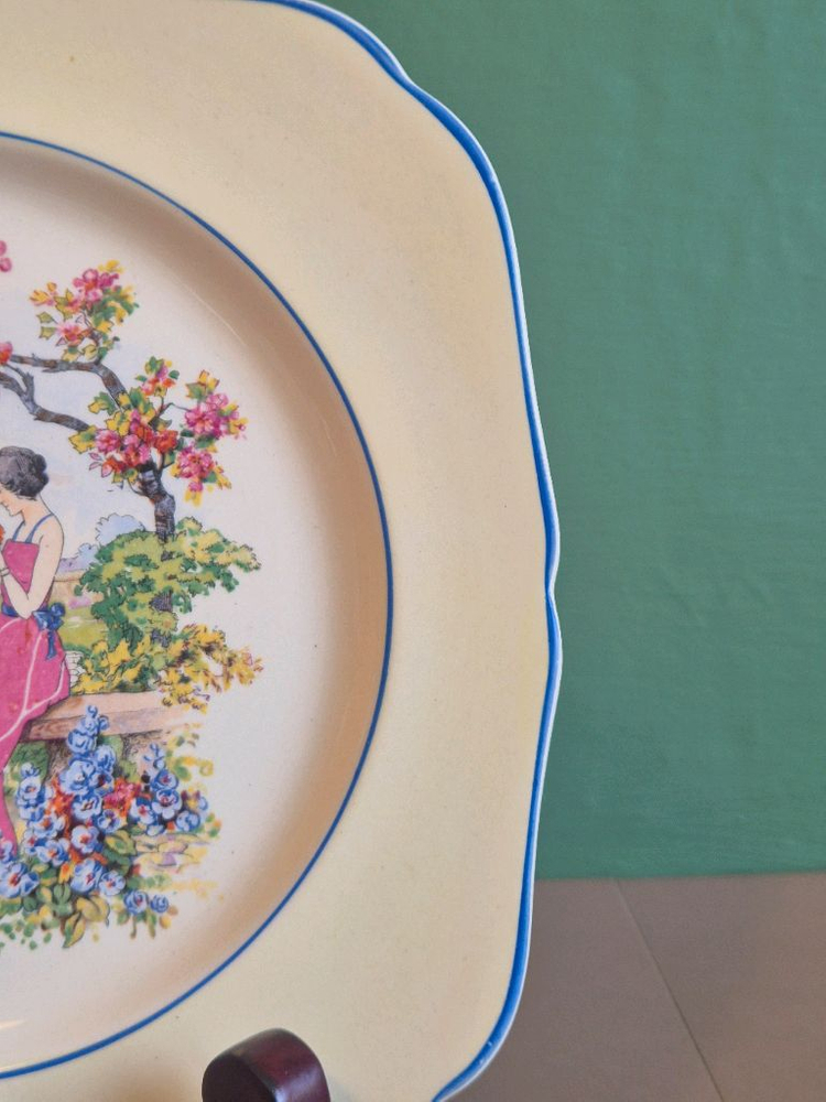 영국 엔틱 부스 앤 컥험 사각 접시 이미지