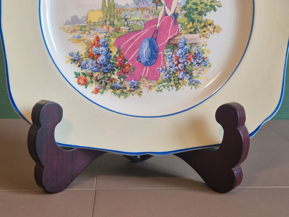 영국 엔틱 부스 앤 컥험 사각 접시 이미지