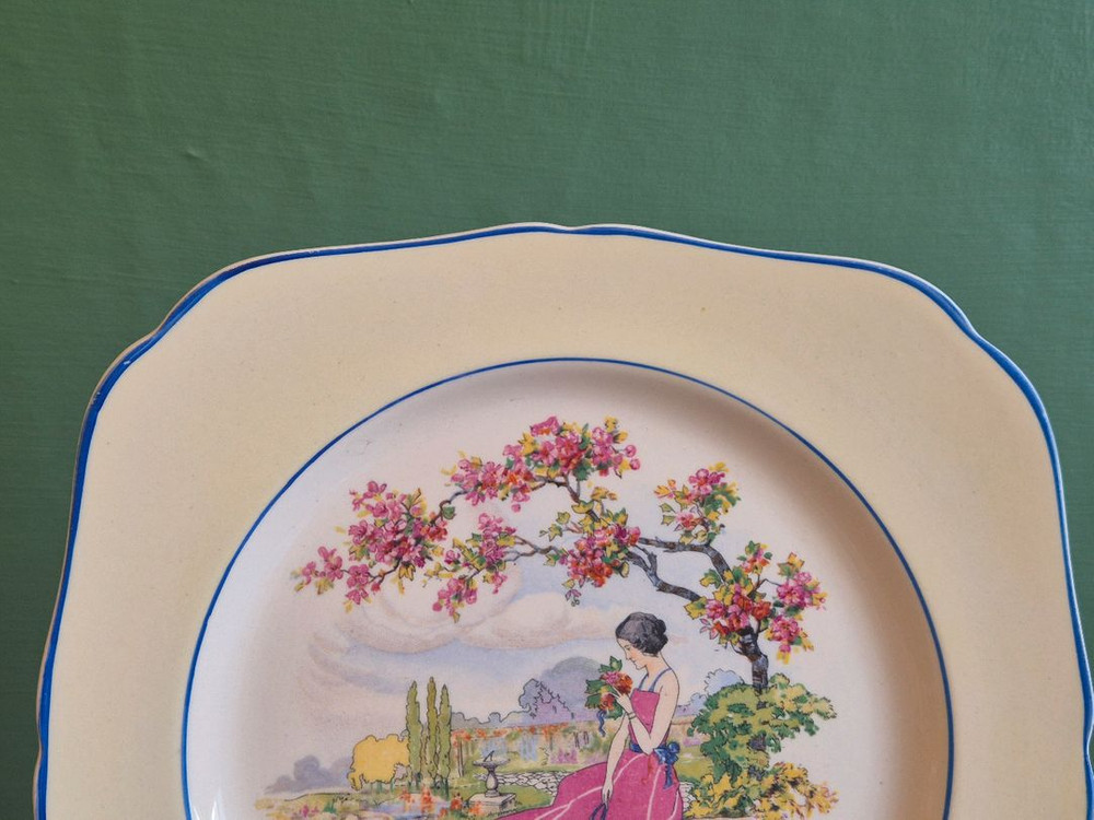 영국 엔틱 부스 앤 컥험 사각 접시 이미지