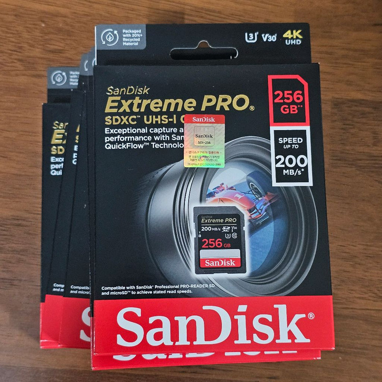 새상품 샌디스크 256gb 익스트림프로(200mb) 이미지