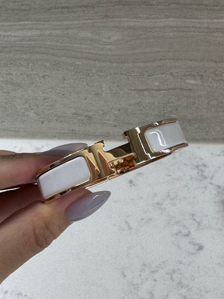 에르메스 클릭아슈 PM 화이트 로즈골드 팔찌 이미지