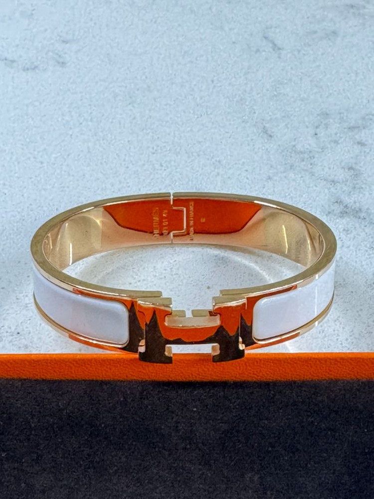 에르메스 클릭아슈 PM 화이트 로즈골드 팔찌 이미지