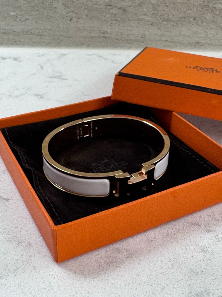 에르메스 클릭아슈 PM 화이트 로즈골드 팔찌 이미지