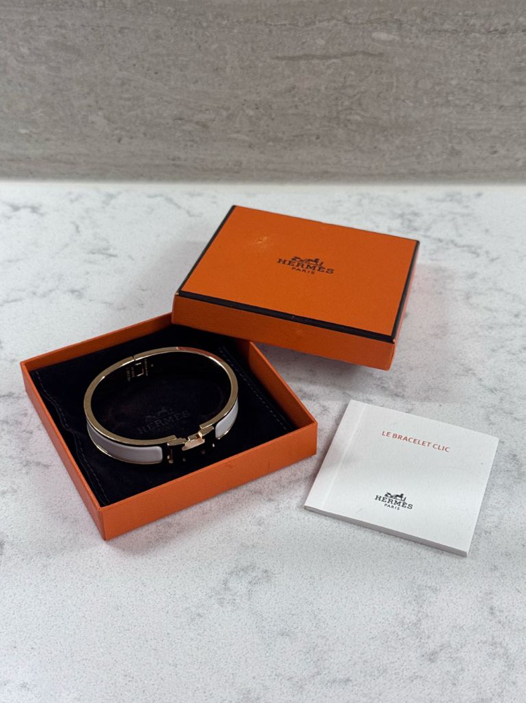 에르메스 클릭아슈 PM 화이트 로즈골드 팔찌 이미지
