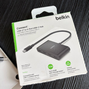 벨킨 4in1 USB-C타입 멀티 허브 AVC018bt 아이폰 아이패드 맥북 에어 M5 노트북 호환 USB확장 이미지