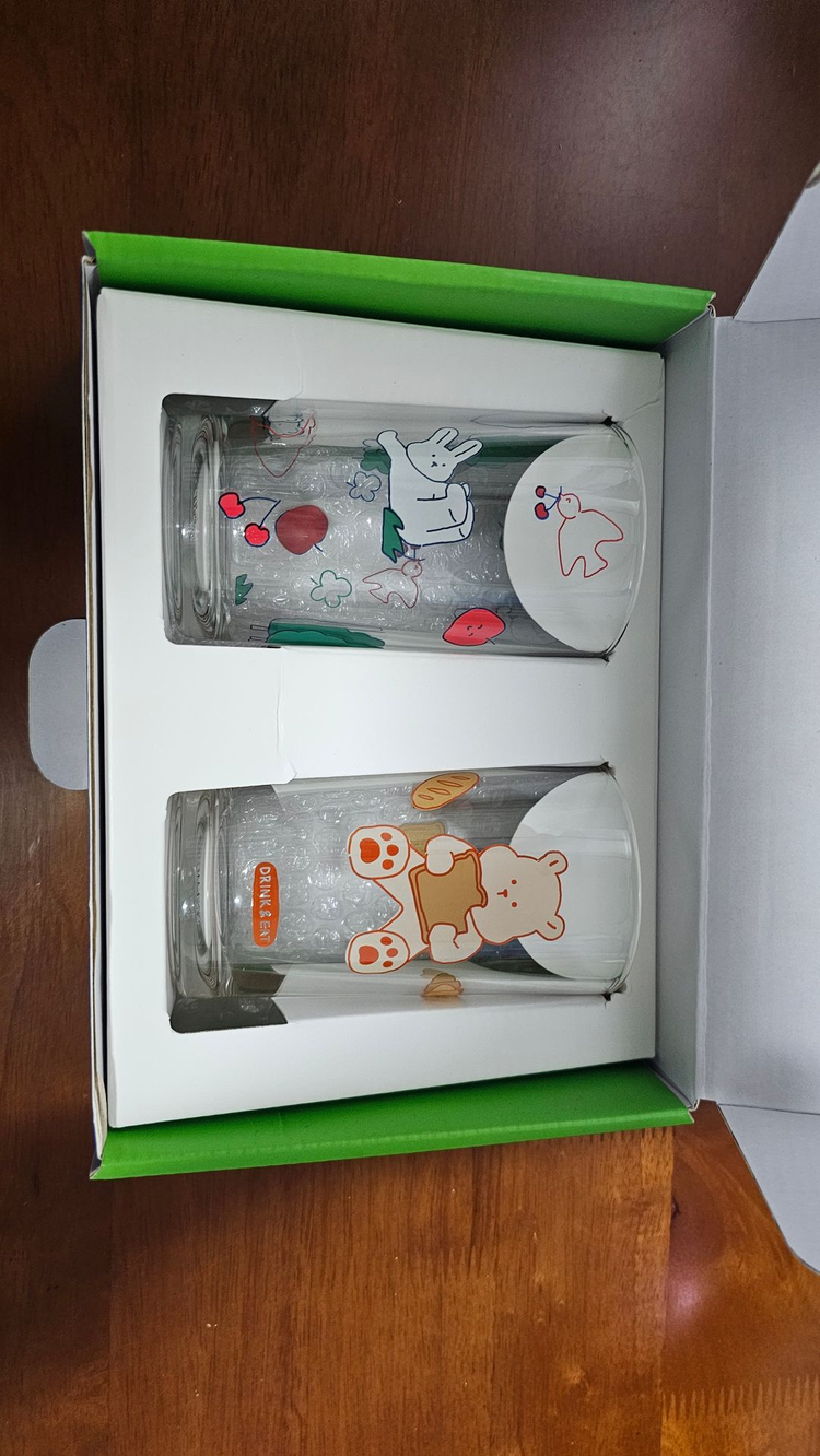 마이 버디 유리컵 2P 세트 팝니다.(귀여움..) 이미지