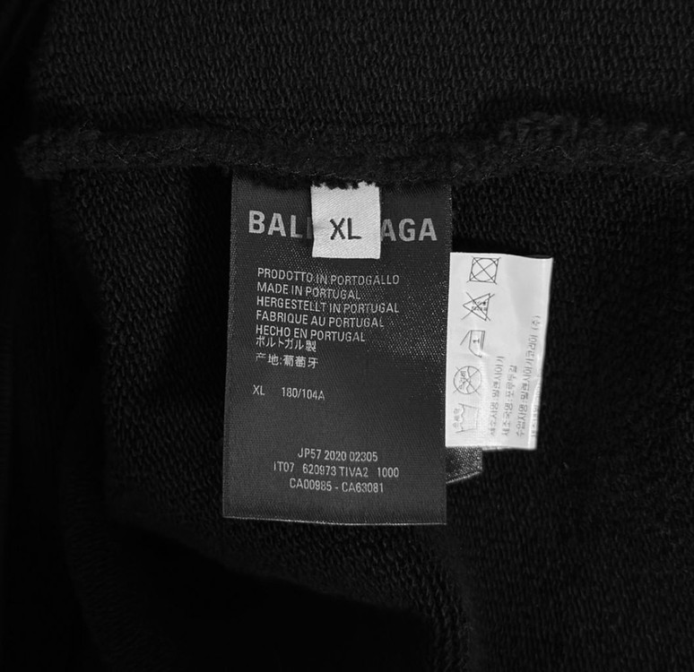 [XL] 발렌시아가 남성 아트워크 리얼 로고 라지핏 후드 티셔츠 블랙 이미지