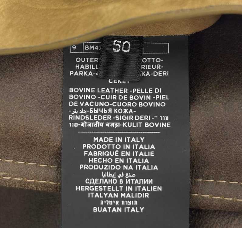 [50] 톰포드 남성 버팔로 레더 스웨이드 트러커 워크 가죽 자켓 카멜 이미지