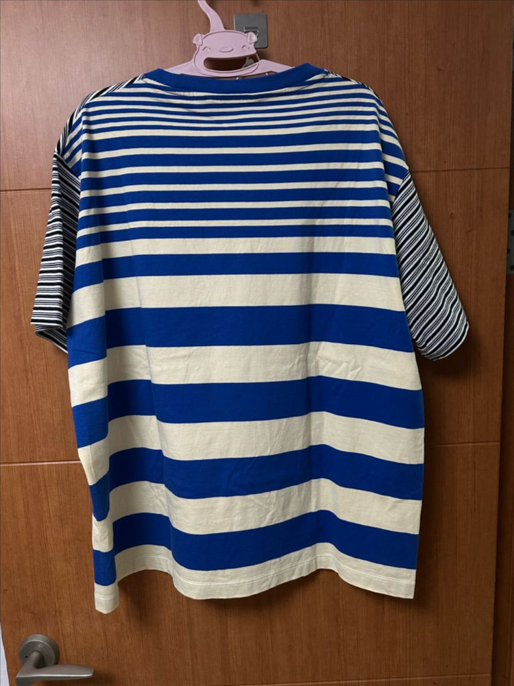 [XXL] 유니클로 Marni 스트라이프 반팔 티셔츠 블루 이미지