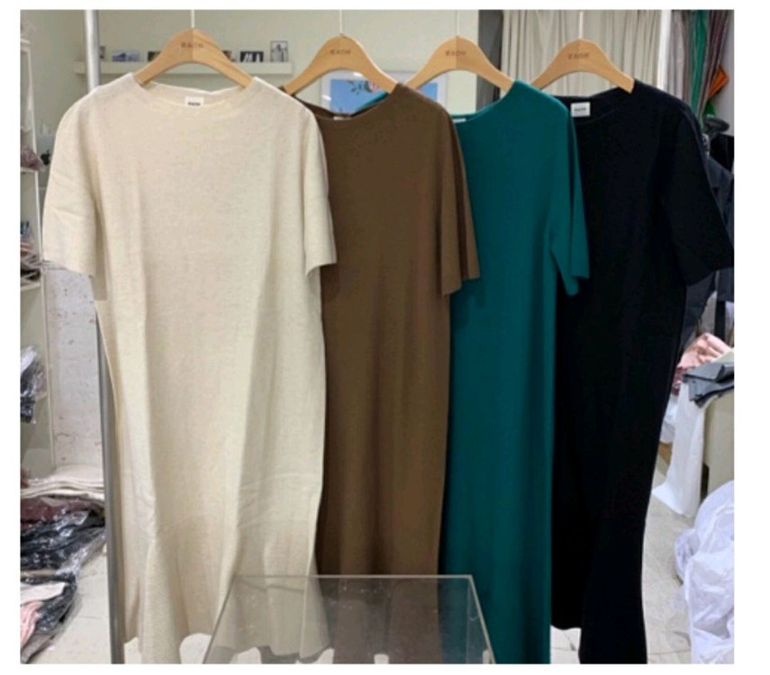 뮤제라 라온 막스 홀가 원피스/ 양면 롱 벨트 가디건 블랙 새상품 봄가을용 이미지