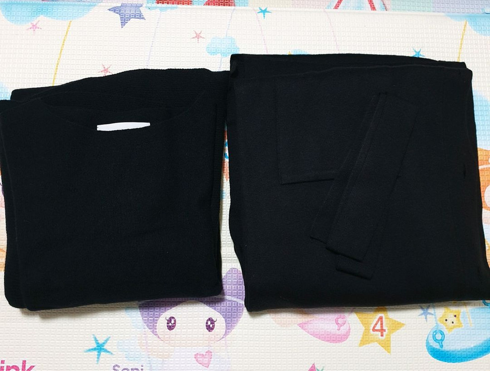 뮤제라 라온 막스 홀가 원피스/ 양면 롱 벨트 가디건 블랙 새상품 봄가을용 이미지