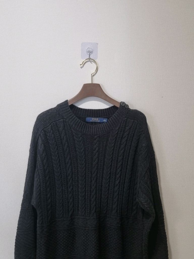 폴로 랄프로렌 케이블 니트 원피스 네이비 M 루즈핏 이미지
