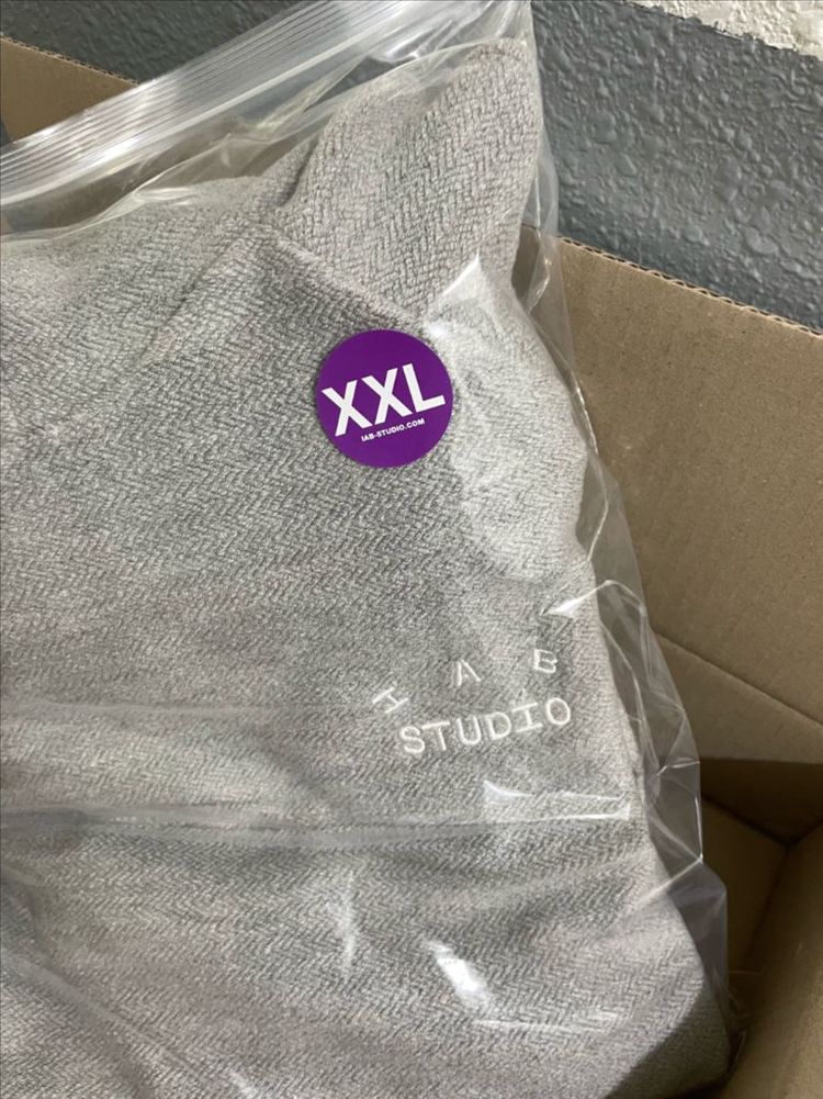 IAB 스튜디오 헤링본 그레이 후드 XXL 판매 이미지