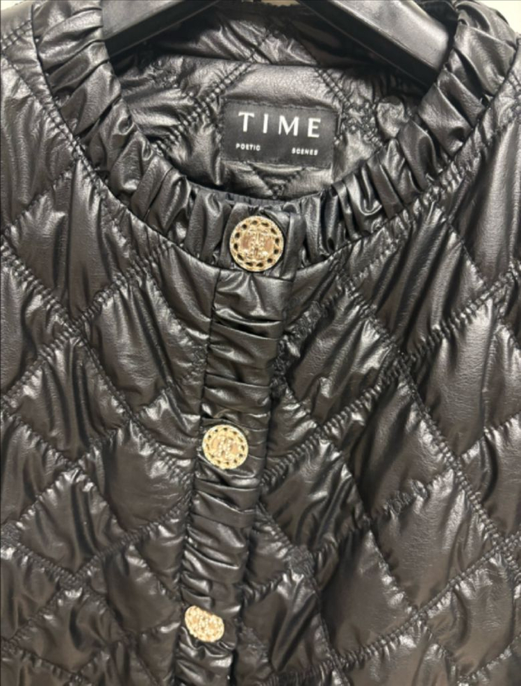 타임 페이크 레더 퀼팅 자켓 이미지