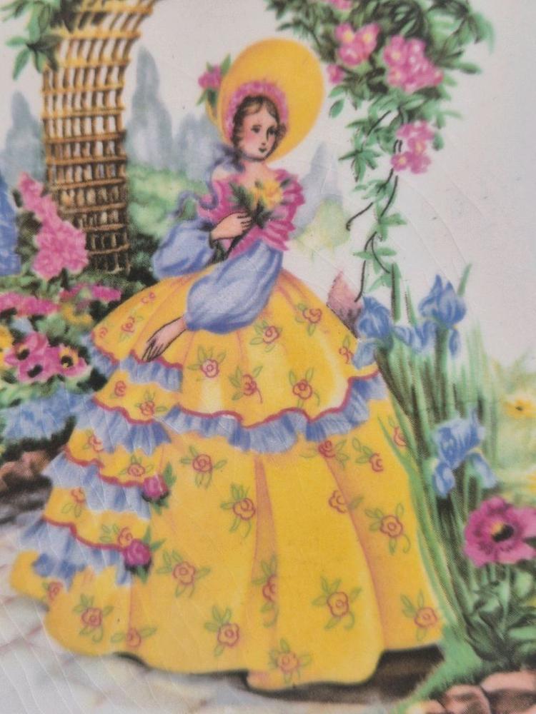 엔틱 영국 커클랜드 장식용 접시 이미지