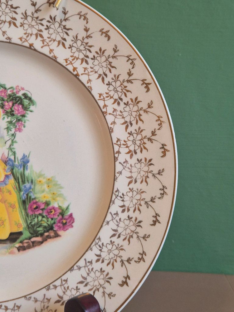 엔틱 영국 커클랜드 장식용 접시 이미지