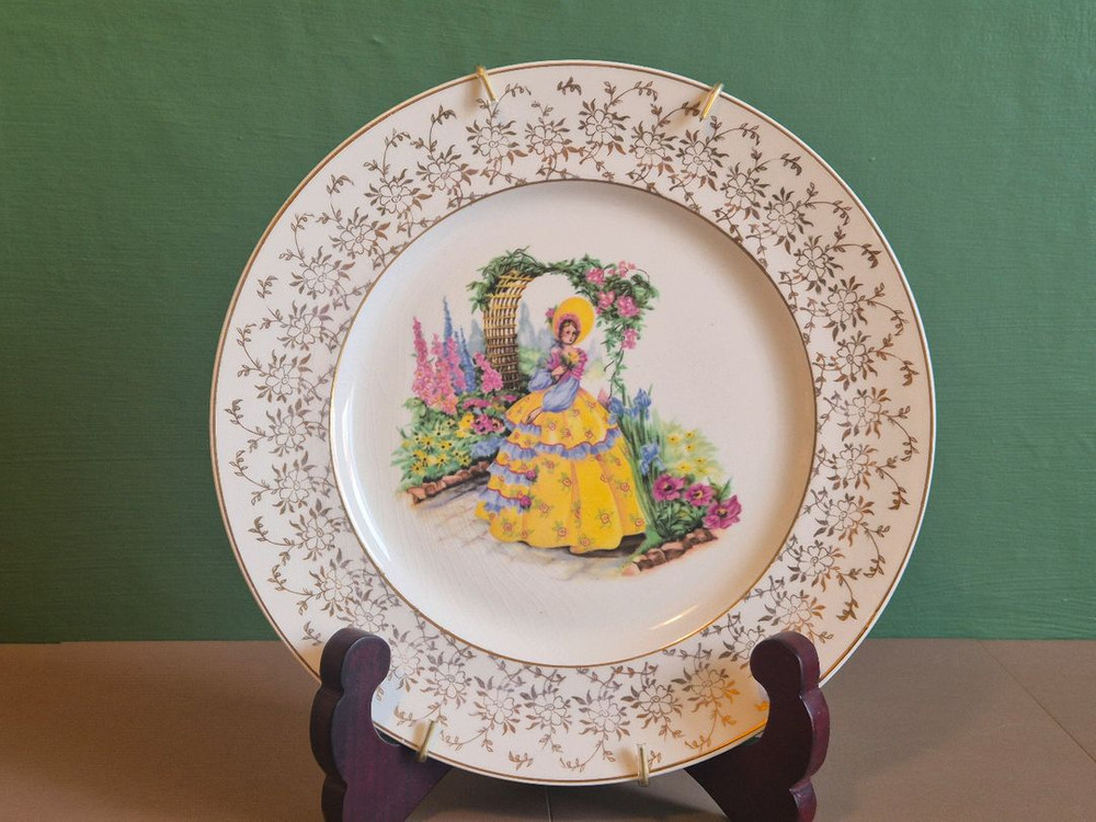 엔틱 영국 커클랜드 장식용 접시 이미지