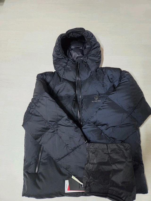 black yak 블랙야크 후드 패딩 검정 2xl 110 이미지