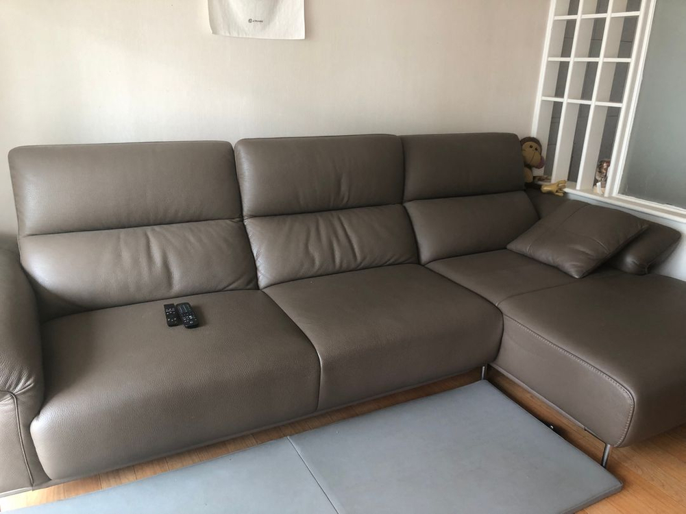 자코모 4인 카우치형 가죽 소파+쿠션2 이미지