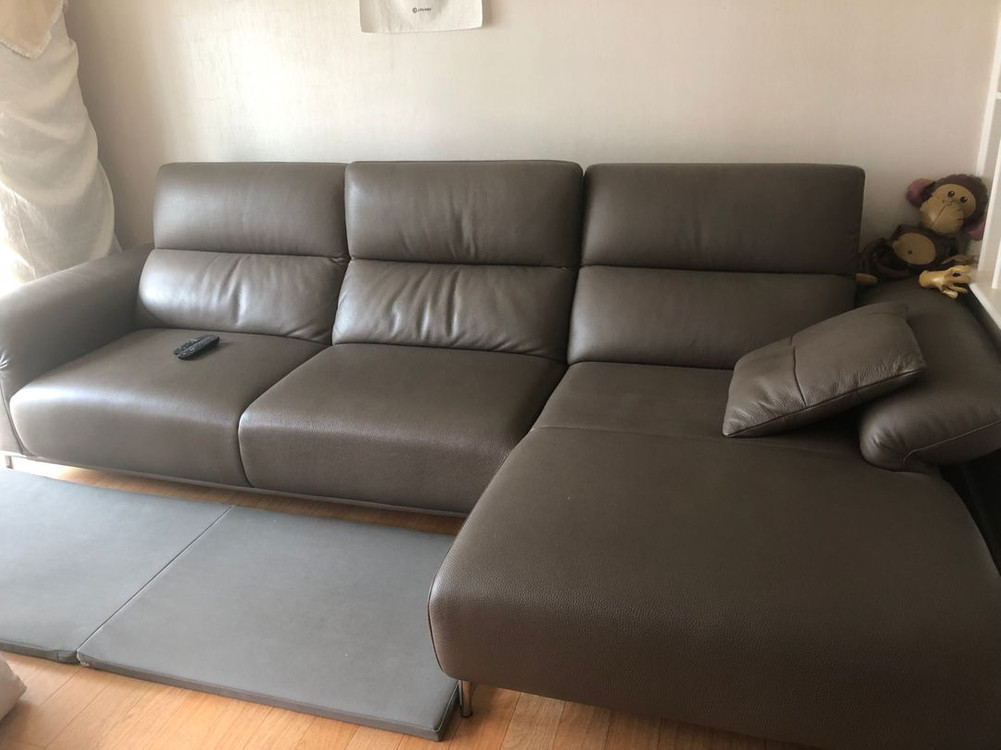 자코모 4인 카우치형 가죽 소파+쿠션2 이미지