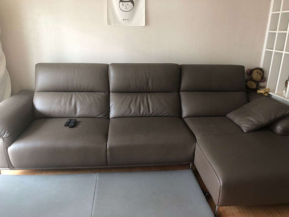 자코모 4인 카우치형 가죽 소파+쿠션2 이미지