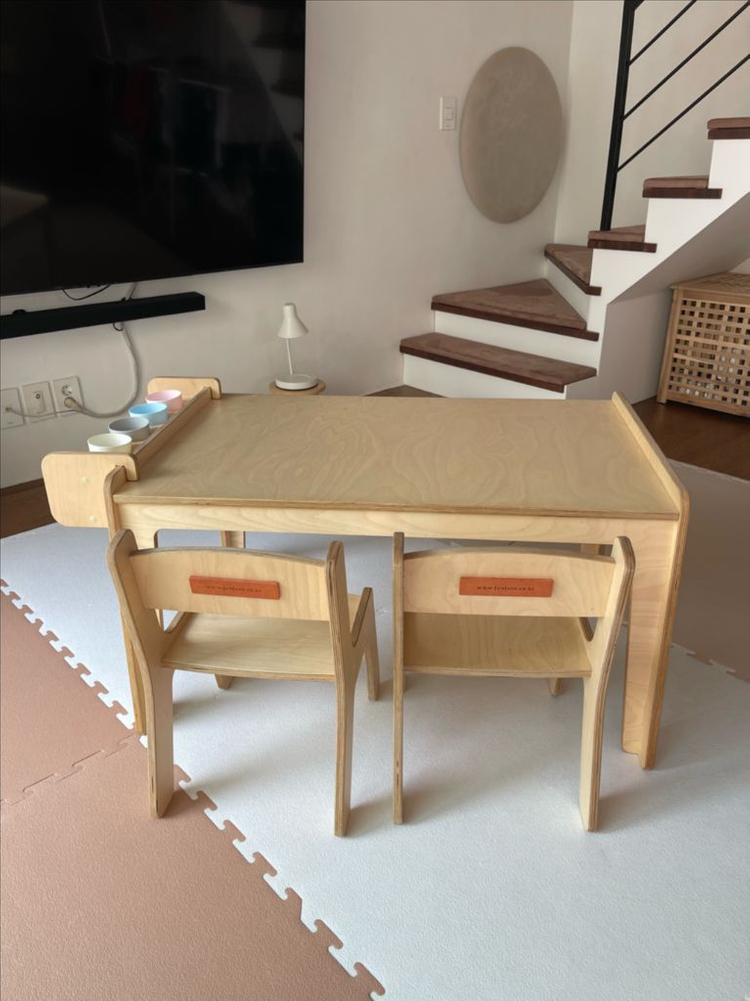 펀펀키즈 미술 유아미술책상의자 세트 (2인용) 이미지